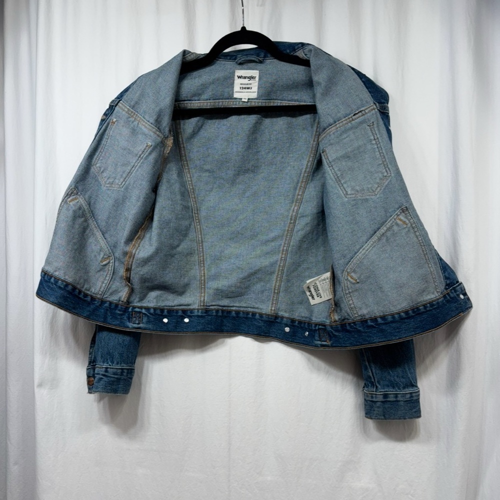 Wrangler Icons Jacket Womens Size XS Regular Fit Rigid Denim Jean Western 124WJ - Picture 7 of 16